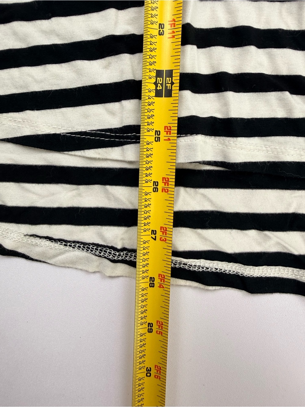 Carly Jean Los Angeles Black White Striped V Neck Dolman Sleeve Modal Top Medium - Picture 5 of 8